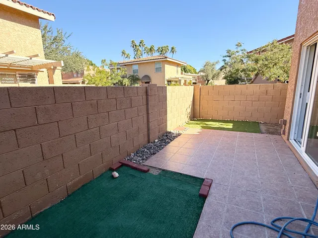 a backyard of a house
