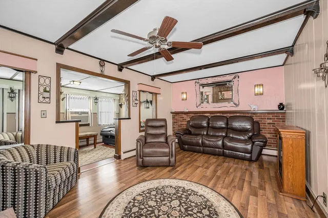 a living room with furniture