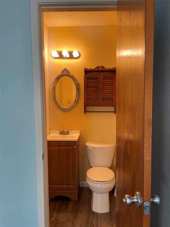 2506 Vincent Street Brownwood, TX 76801 - Photo 18 of 40 a bathroom with a toilet a sink and mirror