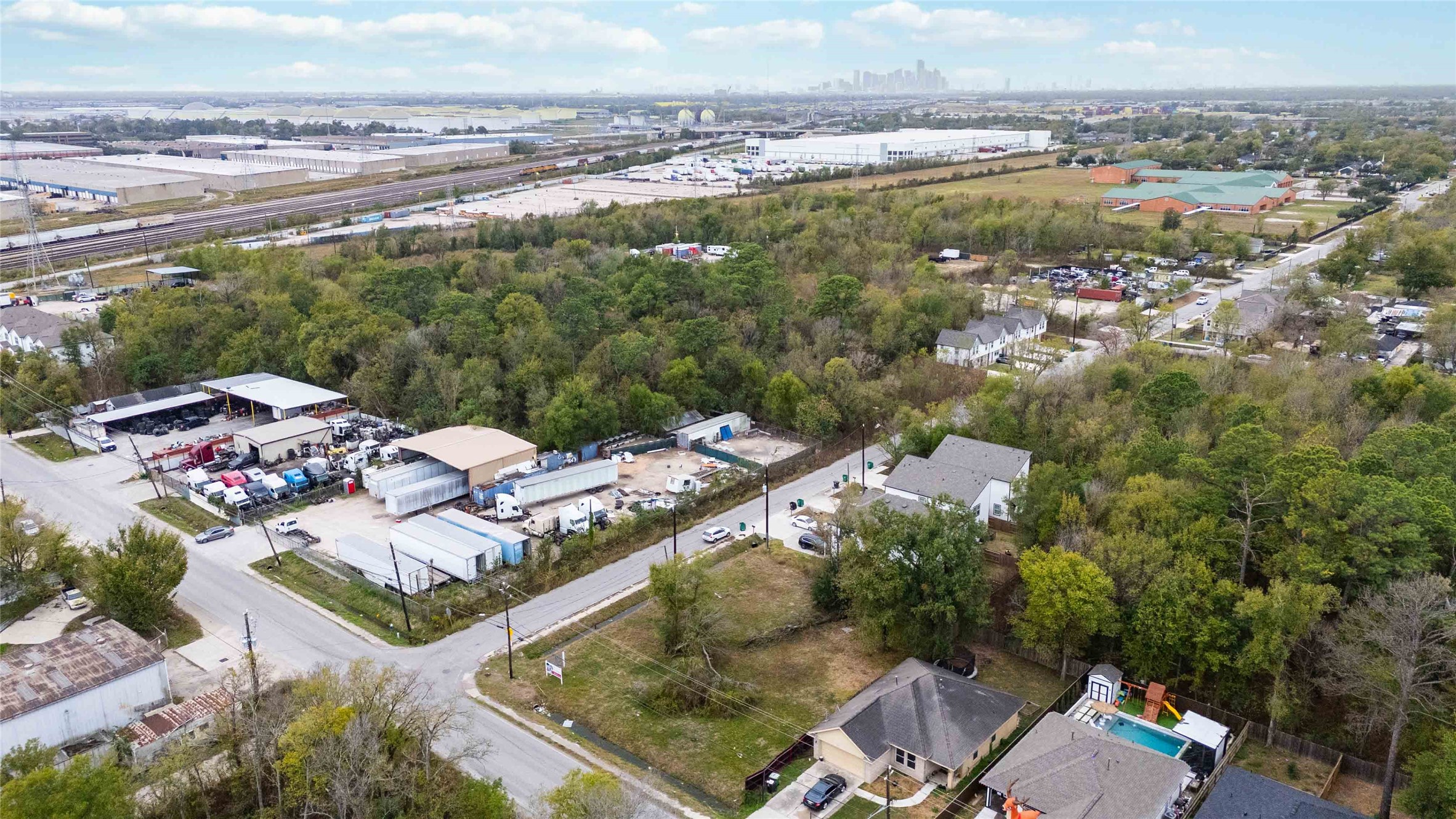 5405 East Houston Road Houston, TX 77028 - Photo 4 of 8 an aerial view of a residential houses with city view