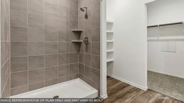a bathroom with a shower
