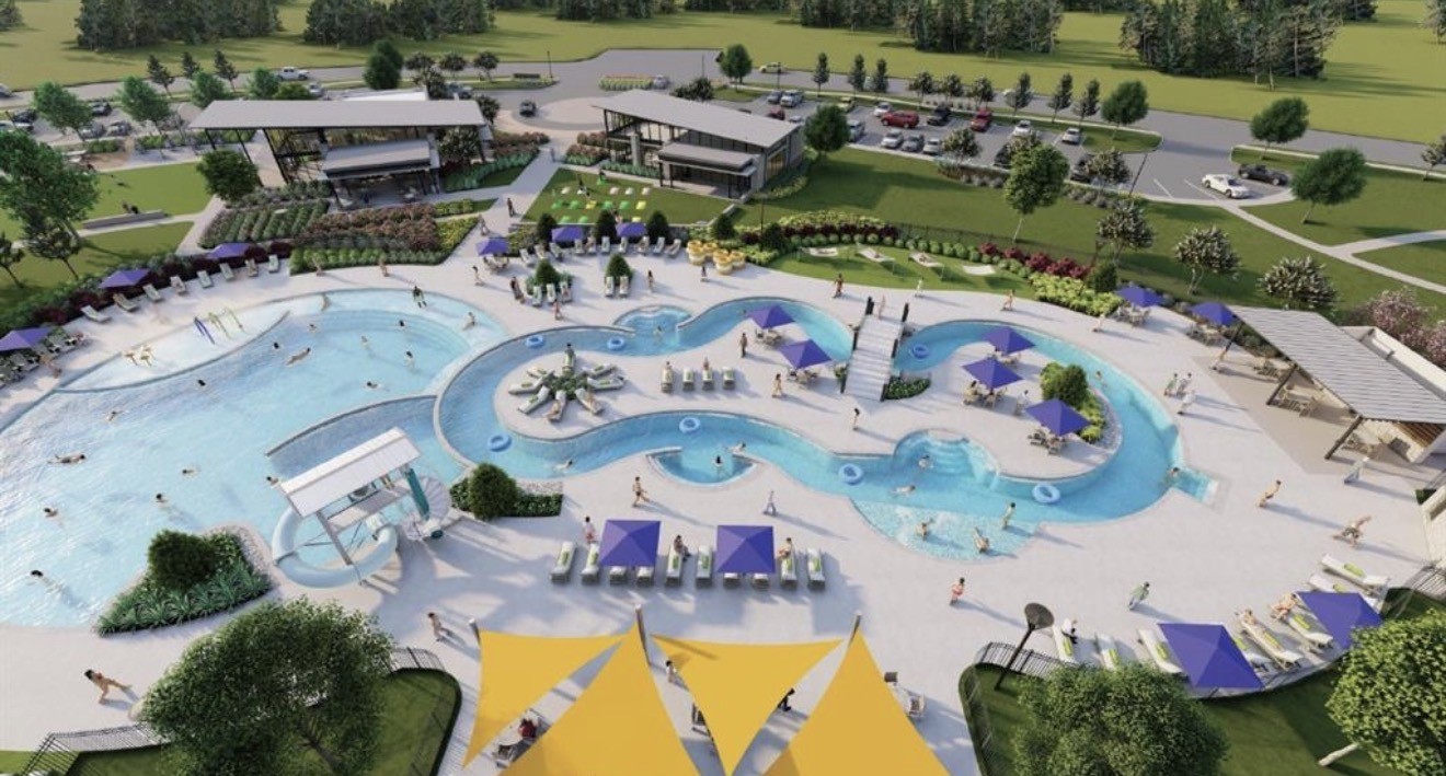 2912 Cliff Ridge Lane Katy, TX 77493 - Photo 26 of 36 an aerial view of a swimming pool patio and outdoor seating