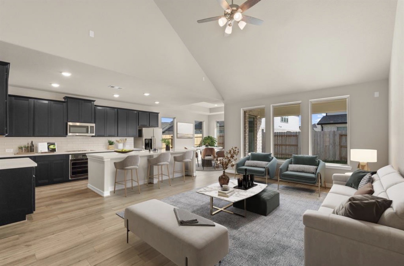 2912 Cliff Ridge Lane Katy, TX 77493 - Photo 8 of 36 a living room with furniture and view of kitchen