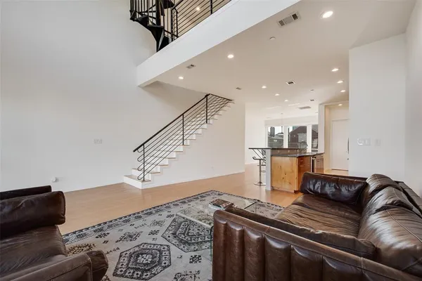 a living room with furniture