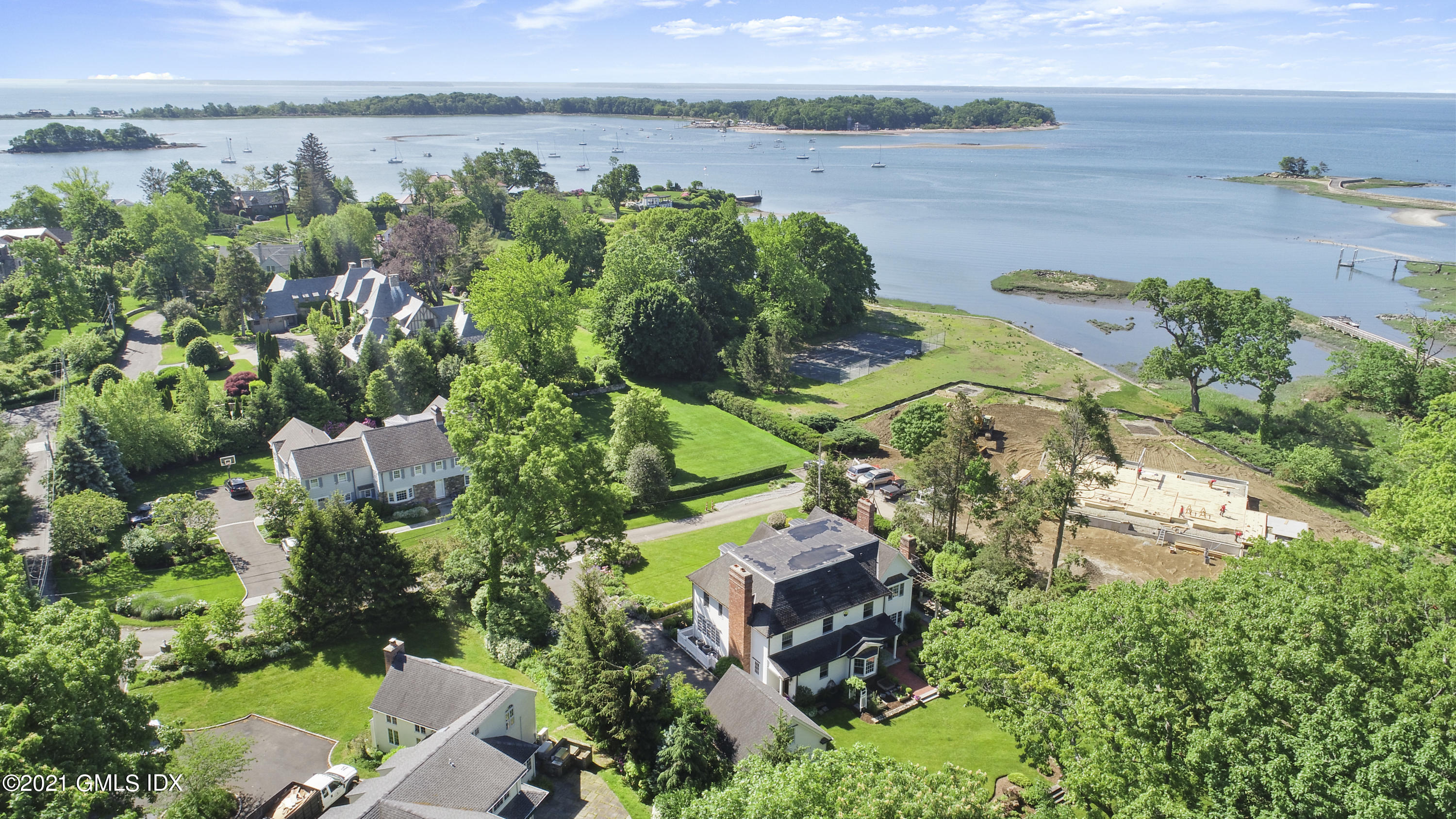 74 Cedar Cliff Road Riverside, CT 06878 - Photo 60 of 66 an aerial view of a houses with a yard