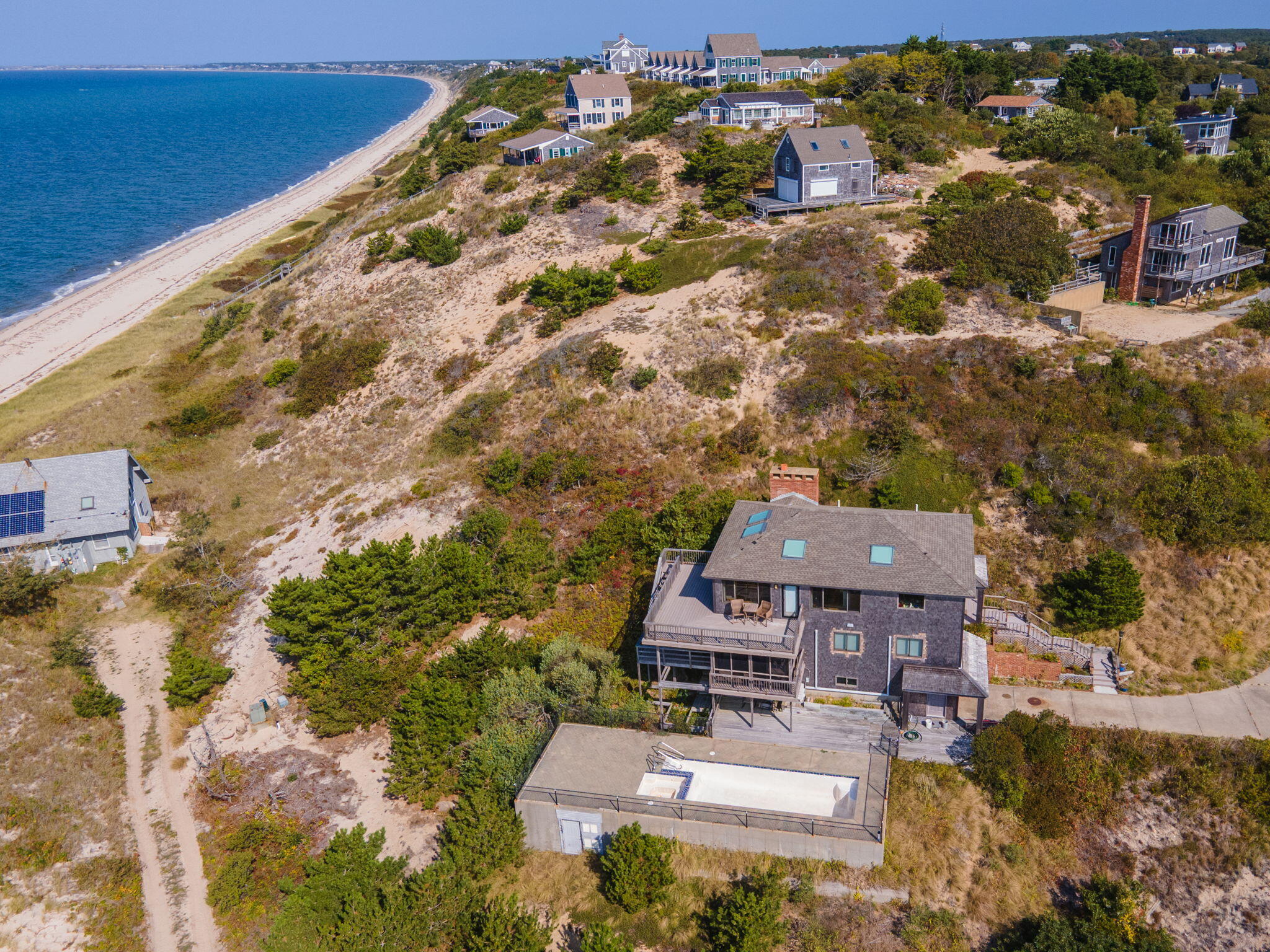 52 Corn Hill Road Truro, MA 02666 - Photo 63 of 74 an aerial view of a house with a yard