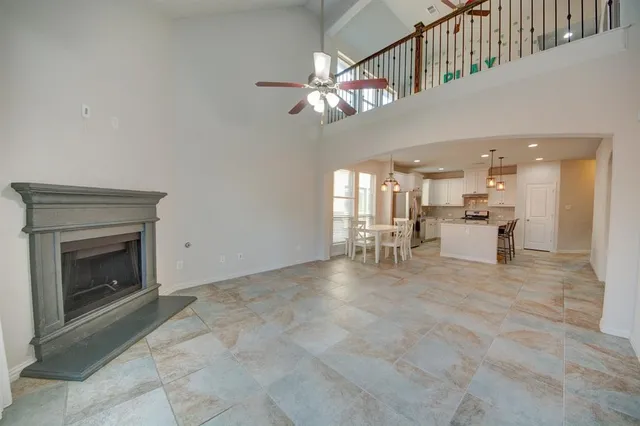 a view of a livingroom with a fireplace