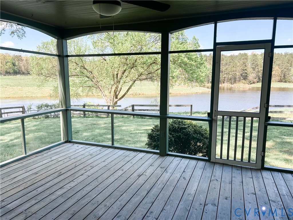 1346 Hockett Road Manakin-Sabot, VA 23103 - Photo 15 of 25 Unfurnished sunroom featuring a water view, a weal