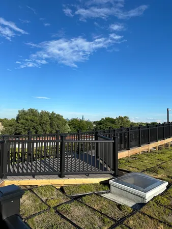 a view of a swimming pool with a lounge chair