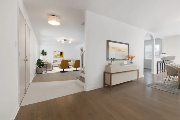 a view of a living room and a couch