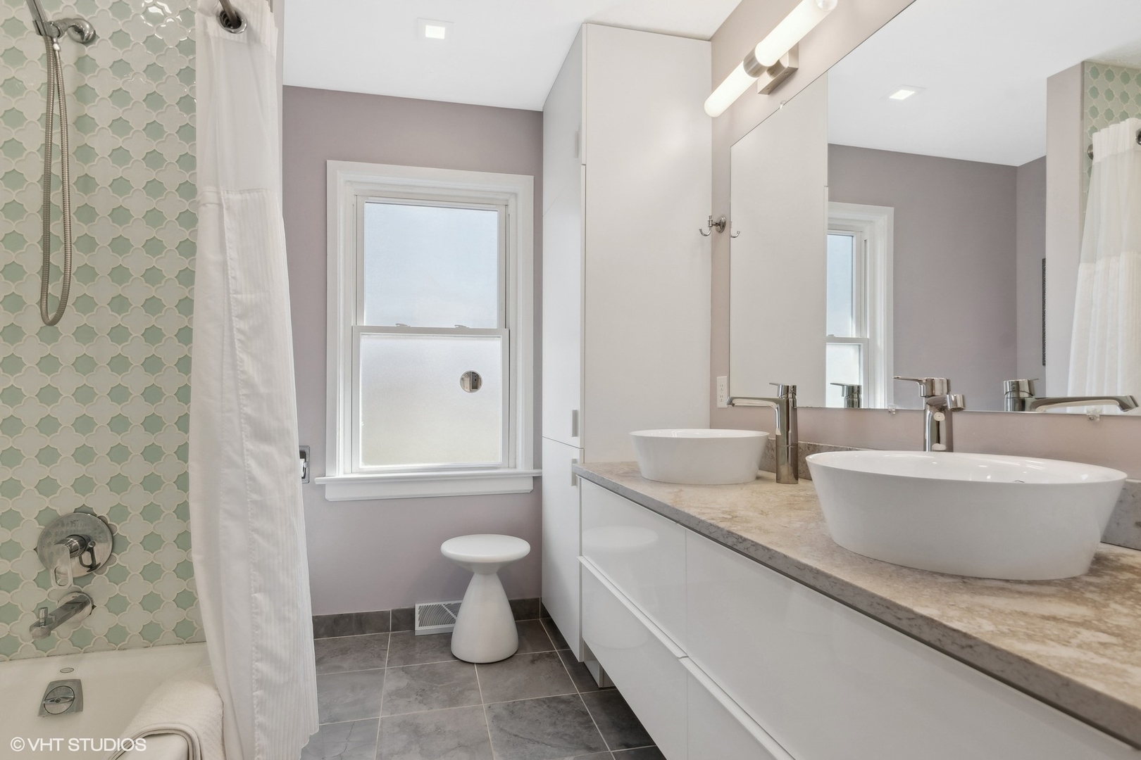659 Deerpath Drive Deerfield, IL 60015 - Photo 13 of 22 a bathroom with a granite countertop sink and a mirror