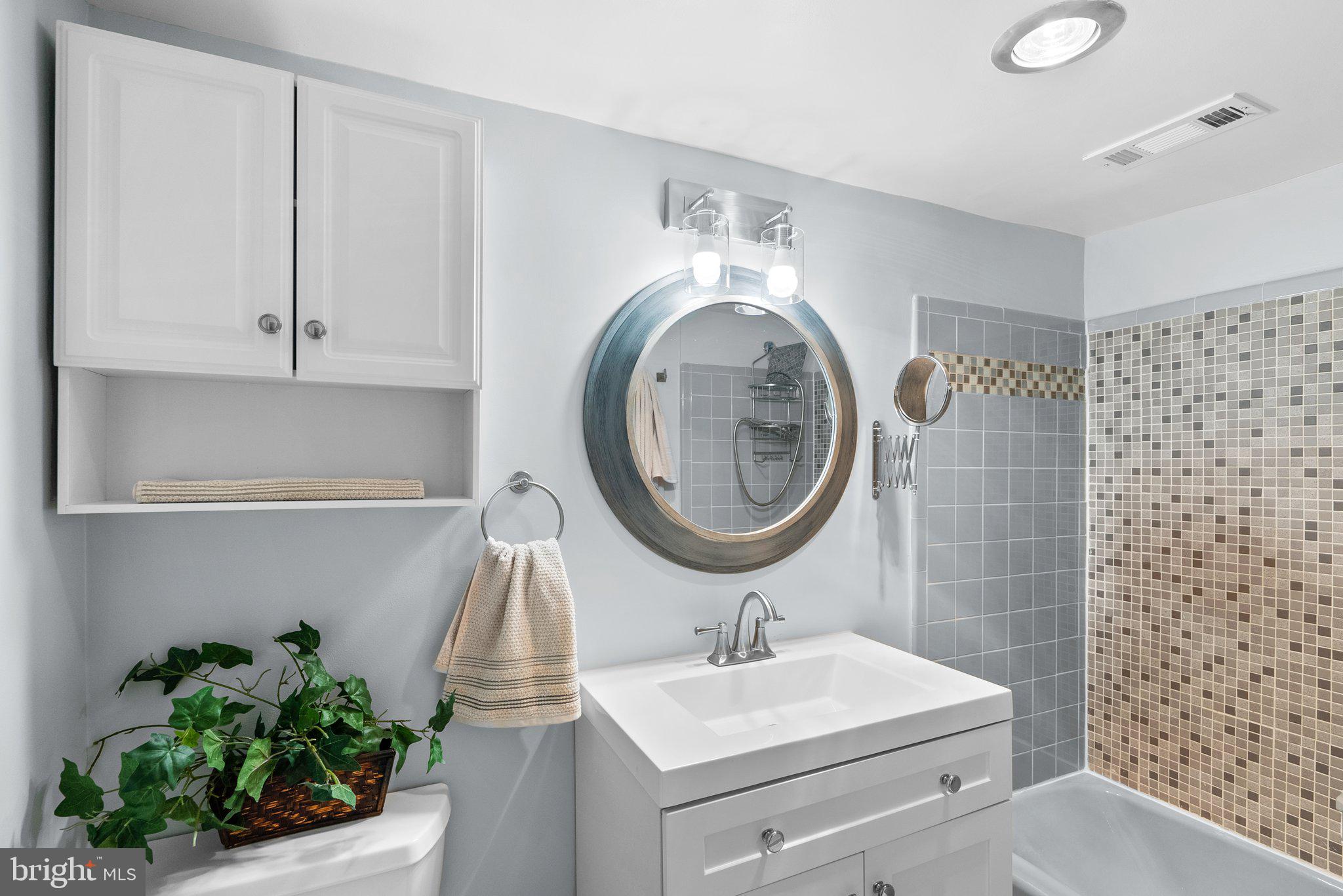 2100 Washington Avenue, Unit 10A Silver Spring, MD 20910 - Photo 18 of 26 a bathroom with a sink a toilet and a mirror