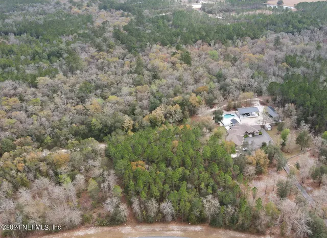 a view of a yard of a house