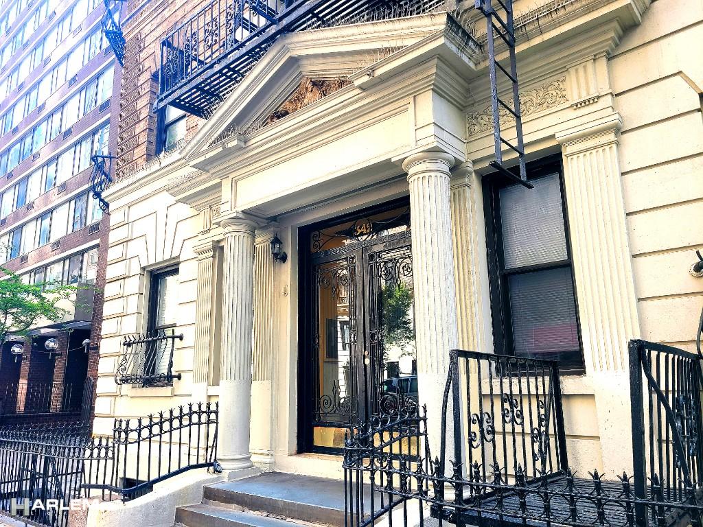 a view of a building from a balcony