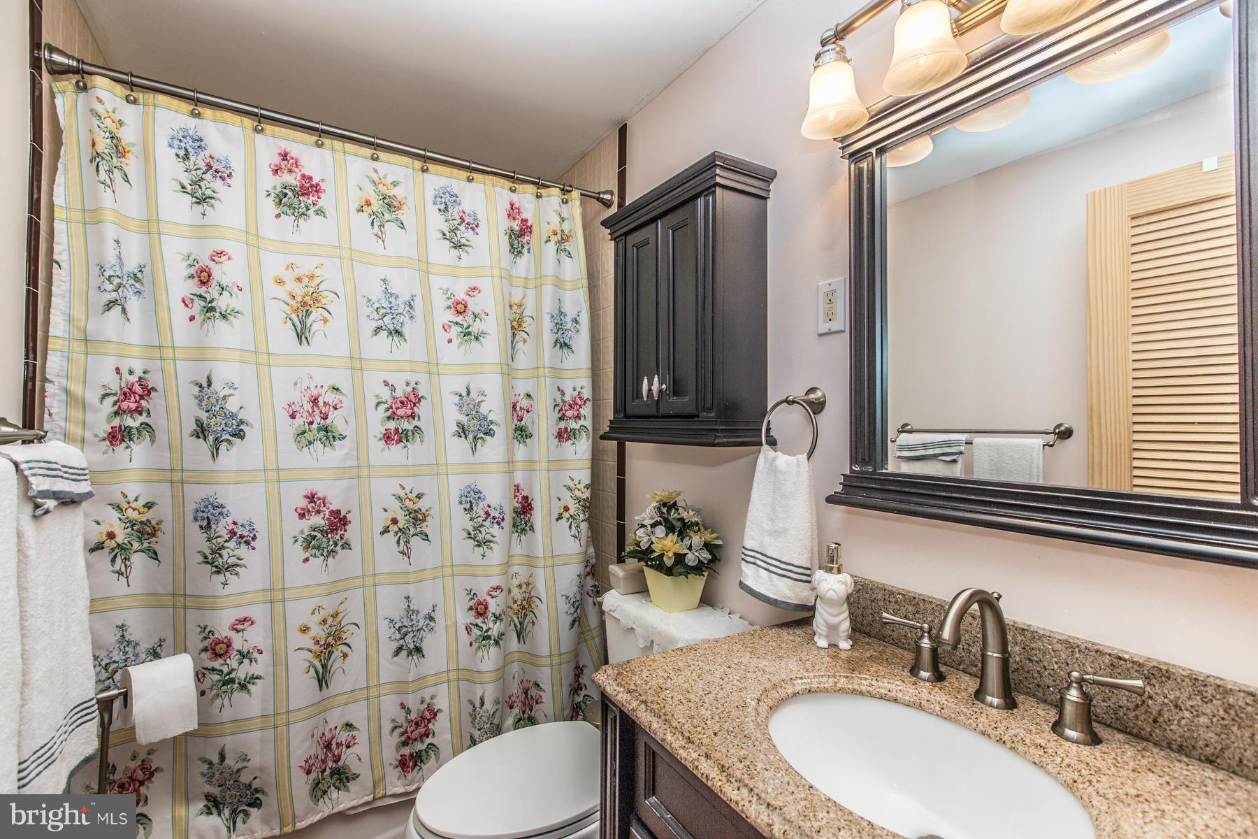 8009 Wynbrook Road Baltimore, MD 21224 - Photo 18 of 27 a bathroom with a sink toilet and shower curtain
