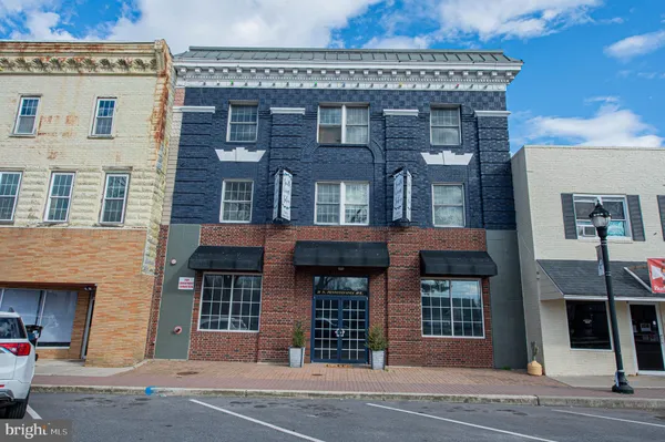 a front view of a building