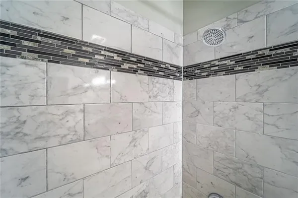 a close view of a shower roof