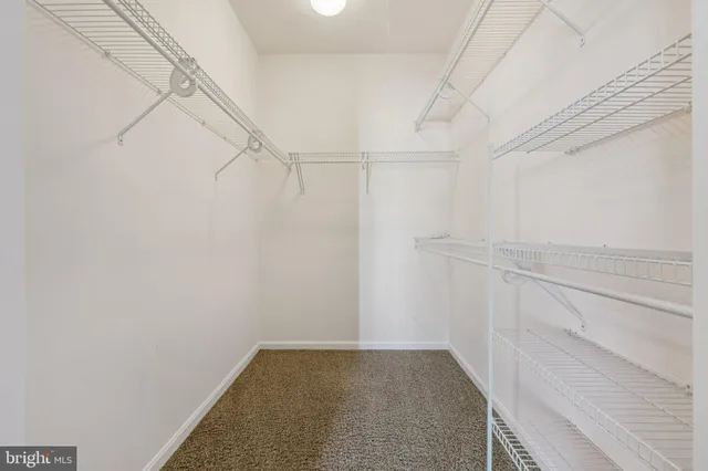 a view of a room with racks on the wall