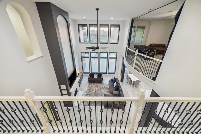 a view of an entryway with wooden floor