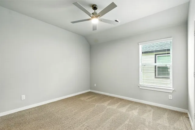 a view of an empty room with empty racks