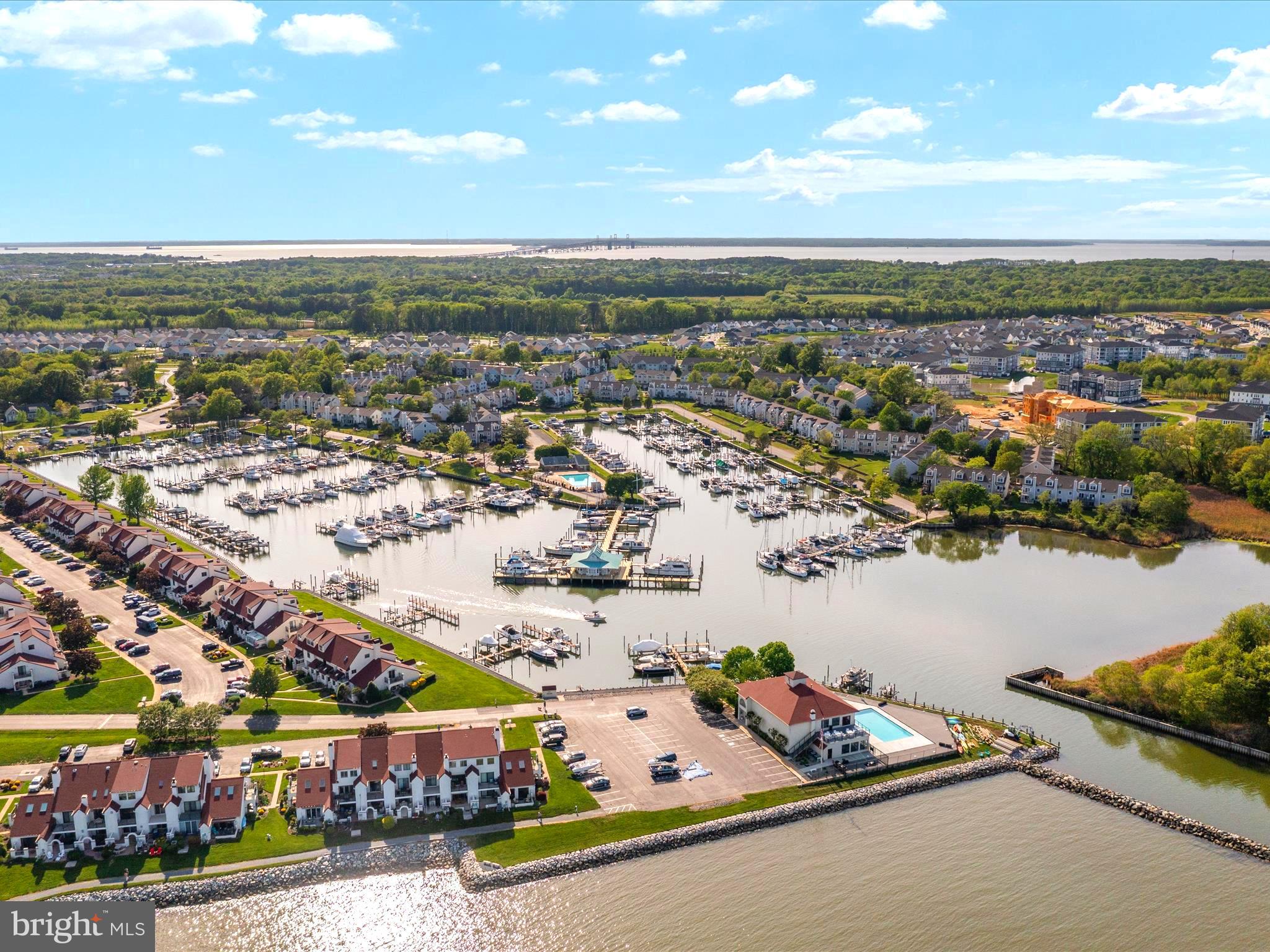 32 Queen Anne Way Chester, MD 21619 - Photo 50 of 61 an aerial view of a city with lots of residential buildings ocean and mountain view in back