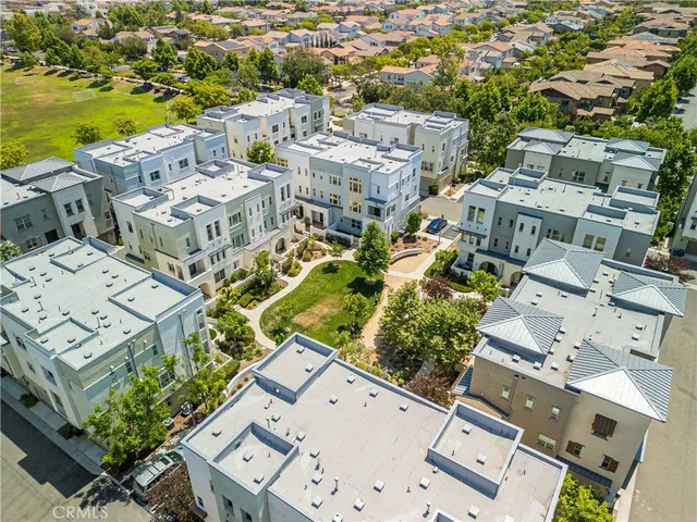 an aerial view of multiple house