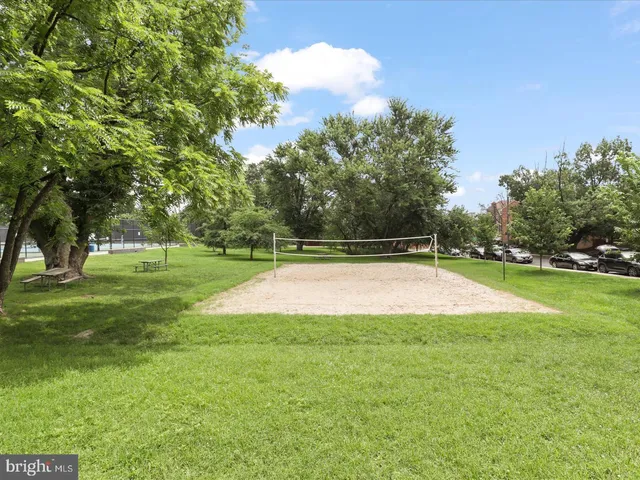 a view of a swimming pool with a yard