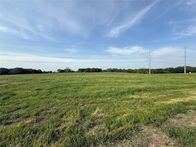 a view of a field with an ocean