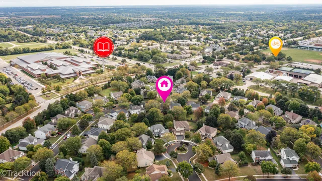 an aerial view of a houses