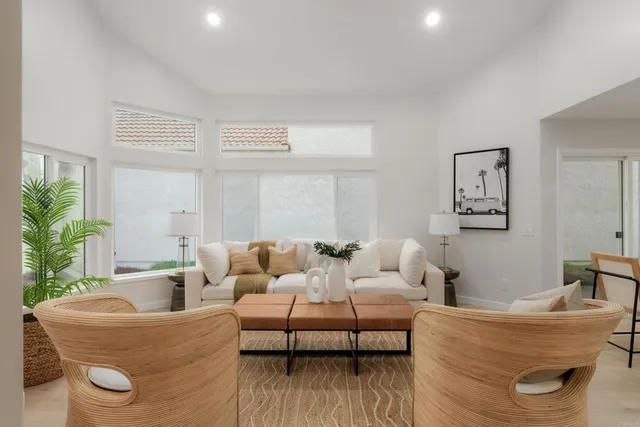 a living room with furniture