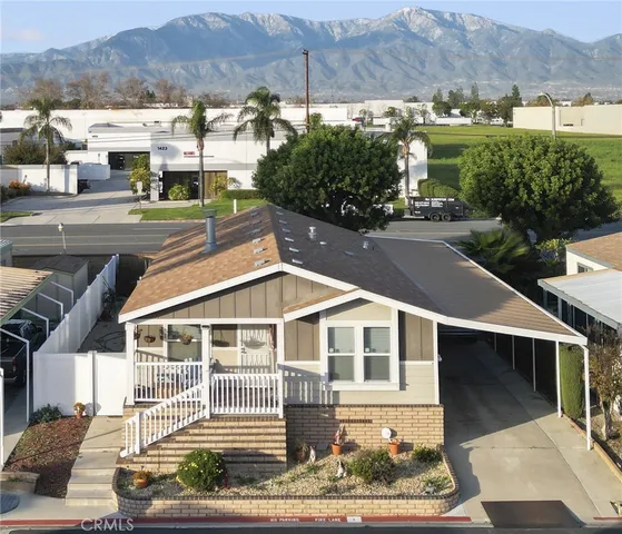 a front view of residential houses