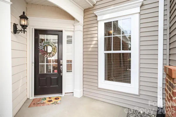 a view of a door of a house