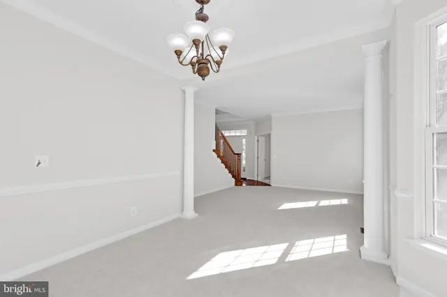 a view of a livingroom with a chandelier