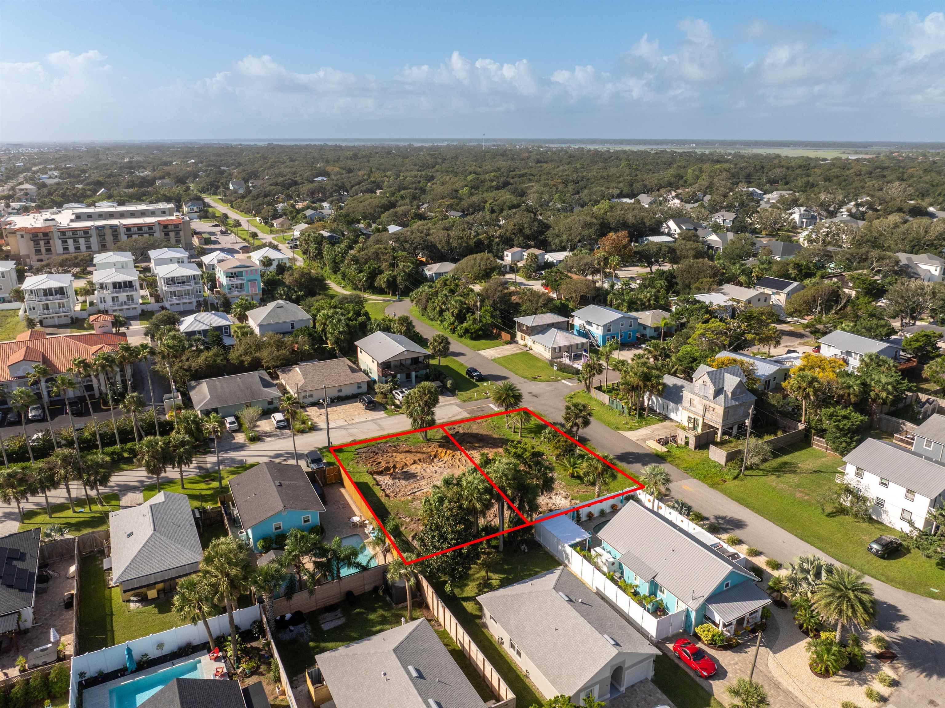 120 9th Street St. Augustine, FL 32080 - Photo 2 of 10 an aerial view of a city with lots of residential buildings