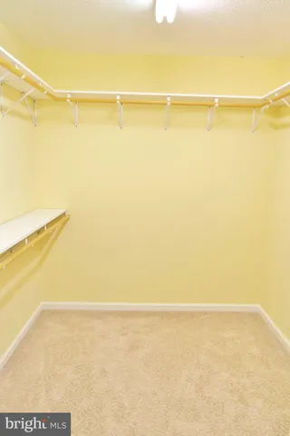 a view of a room with racks on the wall