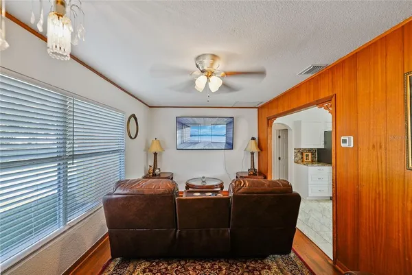 a living room with furniture