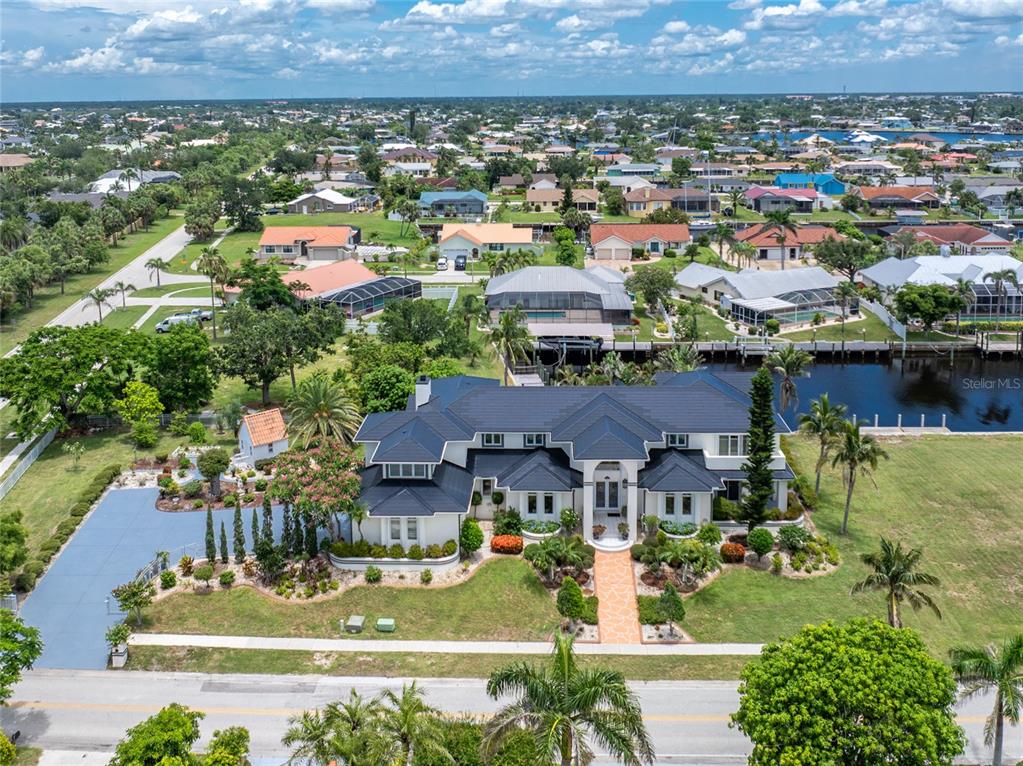an aerial view of multiple house