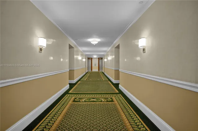 a view of a building with a garden