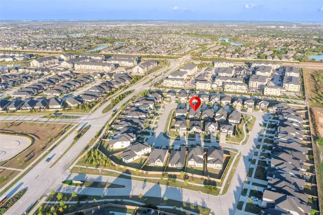 an aerial view of multiple house