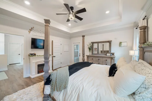 a garden view with a seating space