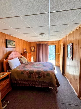 a view of a building with a street