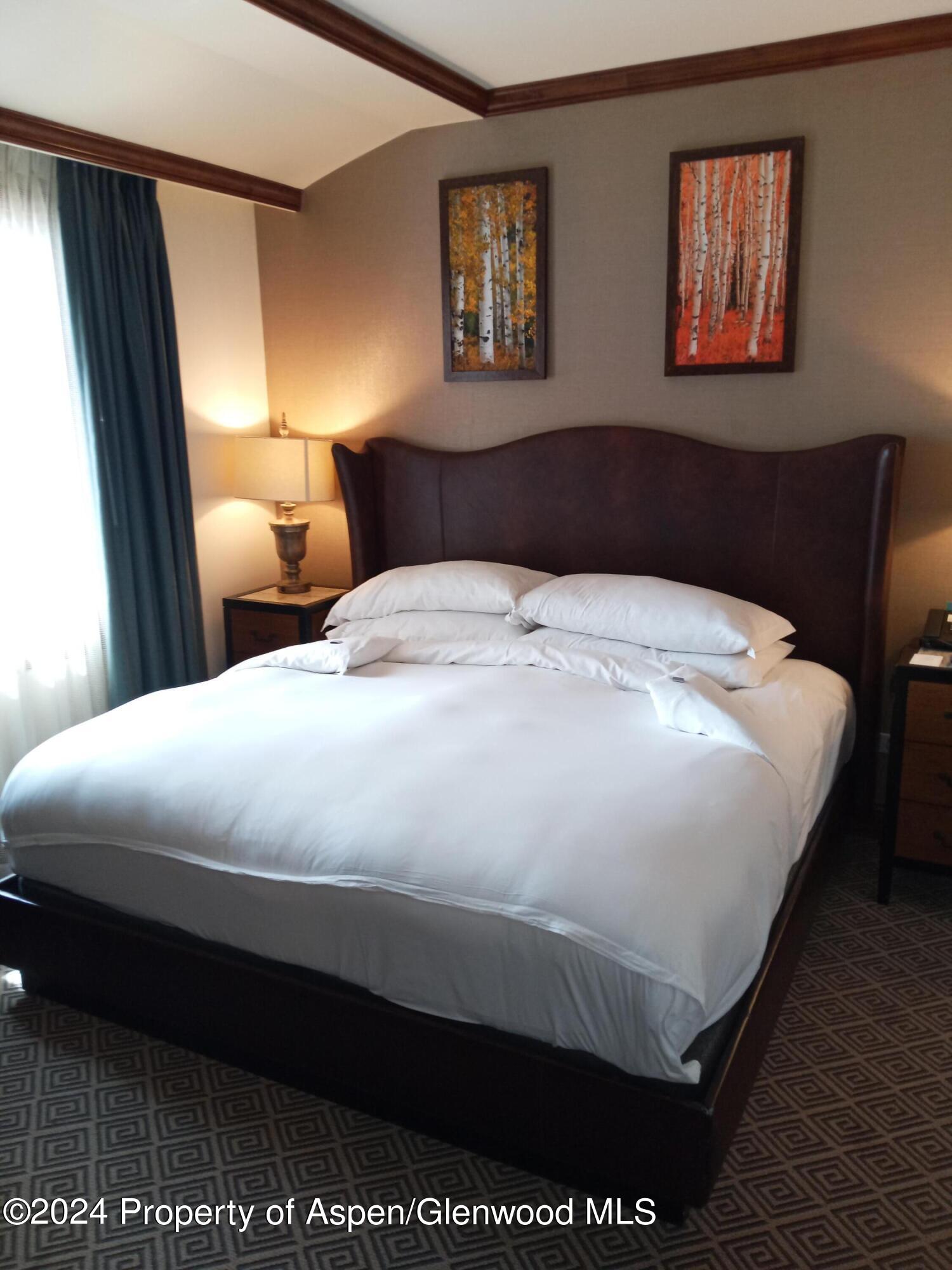 75 Prospector Road, Unit 841012 Aspen, CO 81611 - Photo 34 of 43 a bedroom with a bed and a night stand