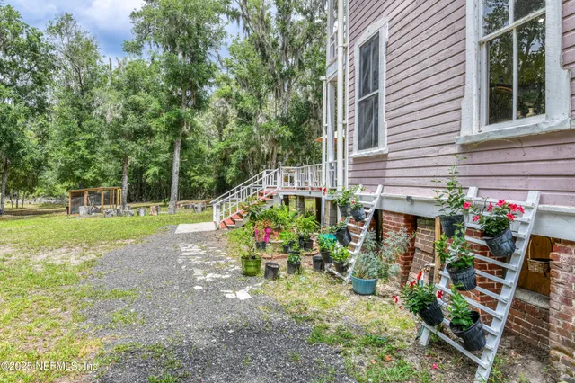 a view of porch with seating space