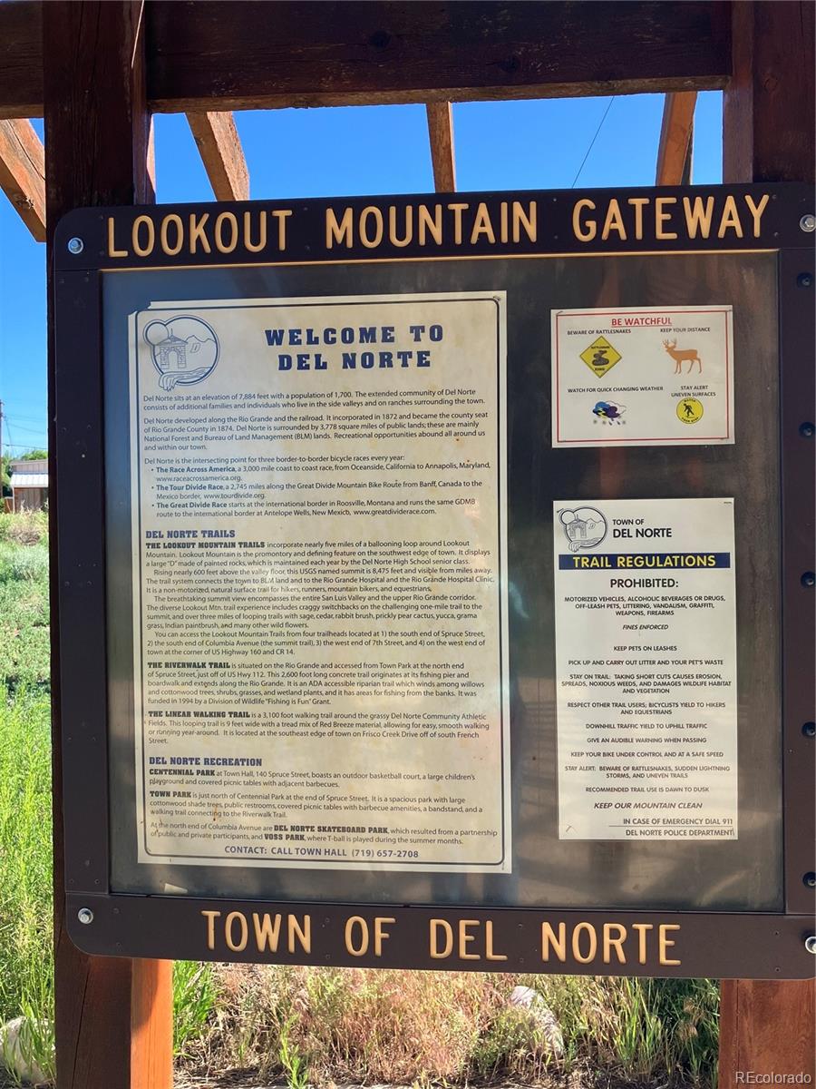 Spruce Street Del Norte, CO 81132 - Photo 24 of 50 a close up of a street sign