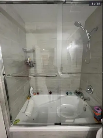a bathroom with a tub