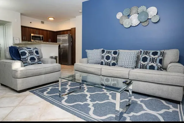 a living room with furniture