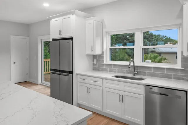 a view of wooden deck