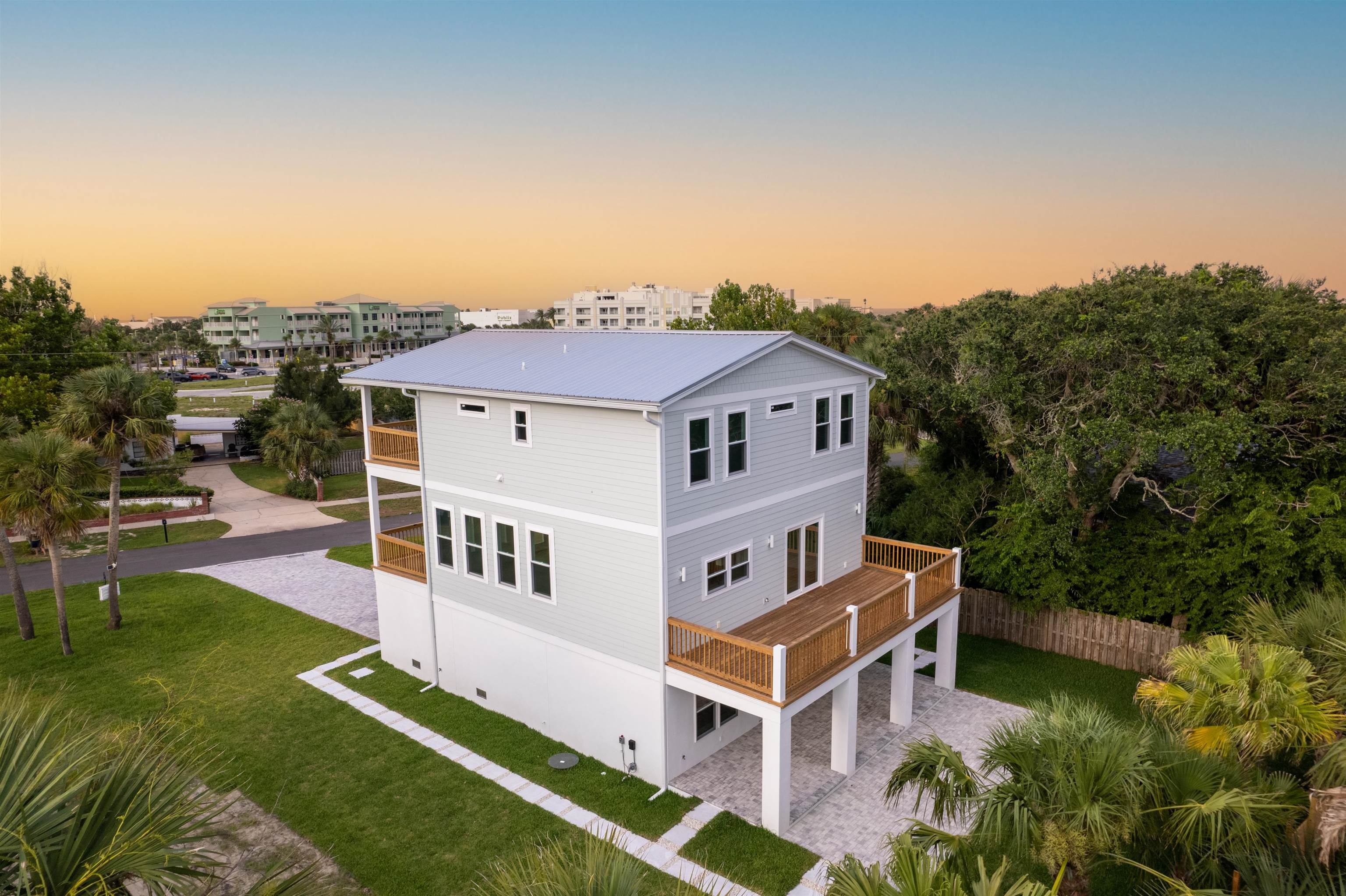 137 Ferrol Road St. Augustine, FL 32084 - Photo 50 of 55 an aerial view of residential house with yard and ocean view