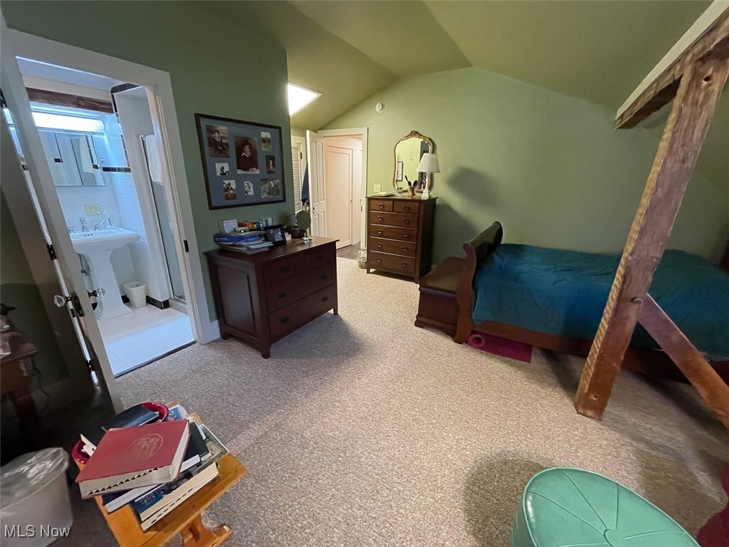 80725 Mallarnee Road Freeport, OH 43973 - Photo 26 of 29 Bedroom featuring lofted ceiling and carpet flooring