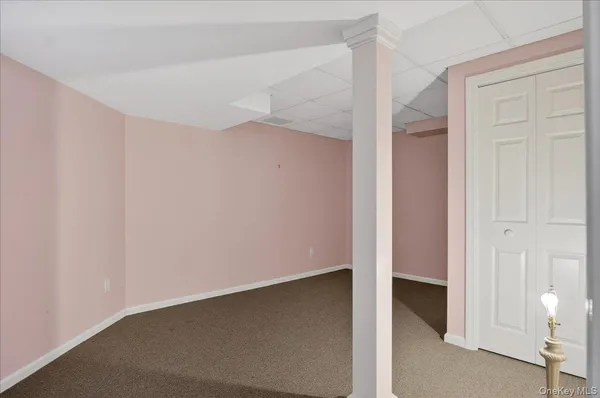 an empty room with closet